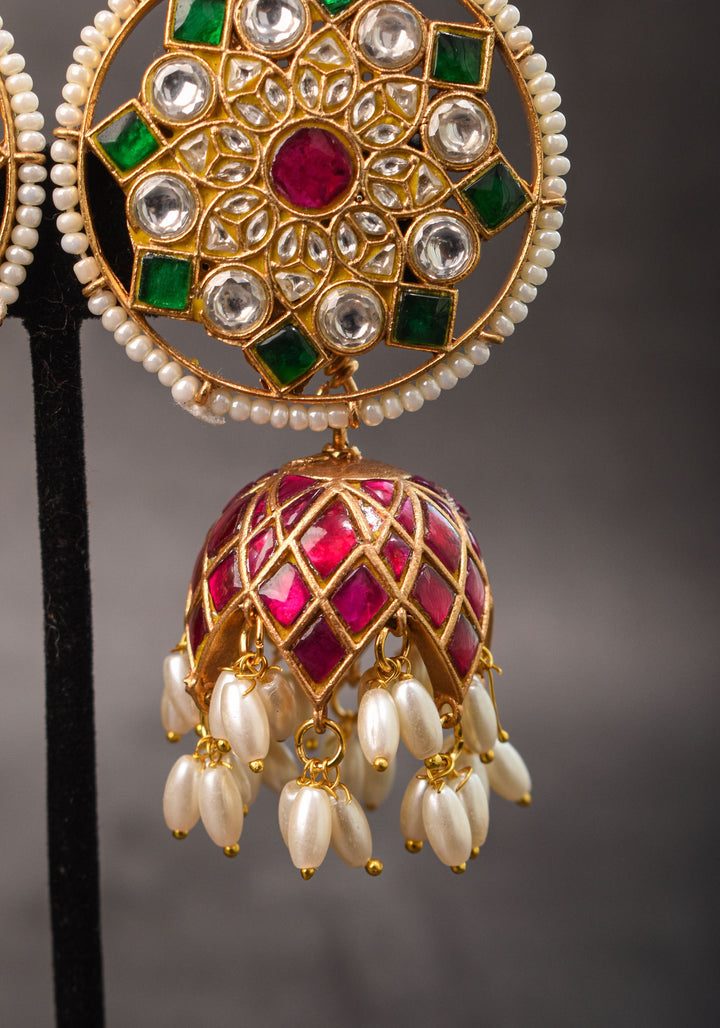 2 in 1 Statement detachable Jhumka and large Stud | Shobitam Jewelry