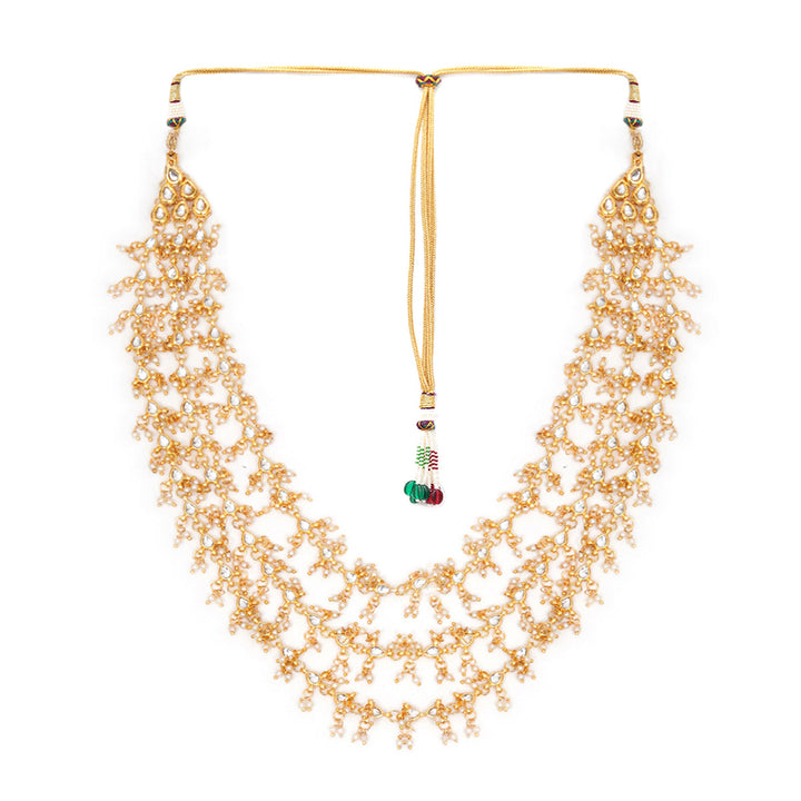 Layered Pearl and Kundan Neckpiece | SHOBITAM