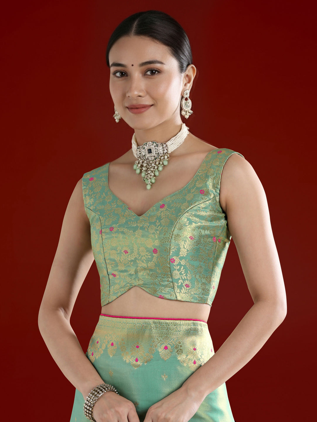 Light Blue Color Paisley Zari Woven Semi Banarasi Tissue Silk Saree  | SHOBITAM