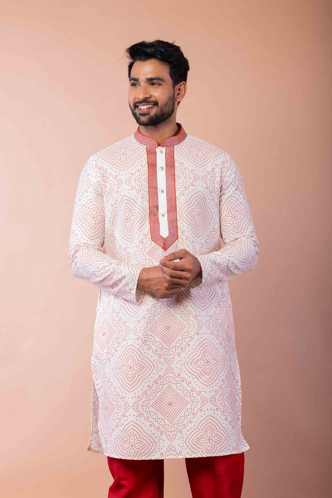 Prakatha White Silk Blend Kurta Pyjama For Men With Embroidered Work | SHOBITAM