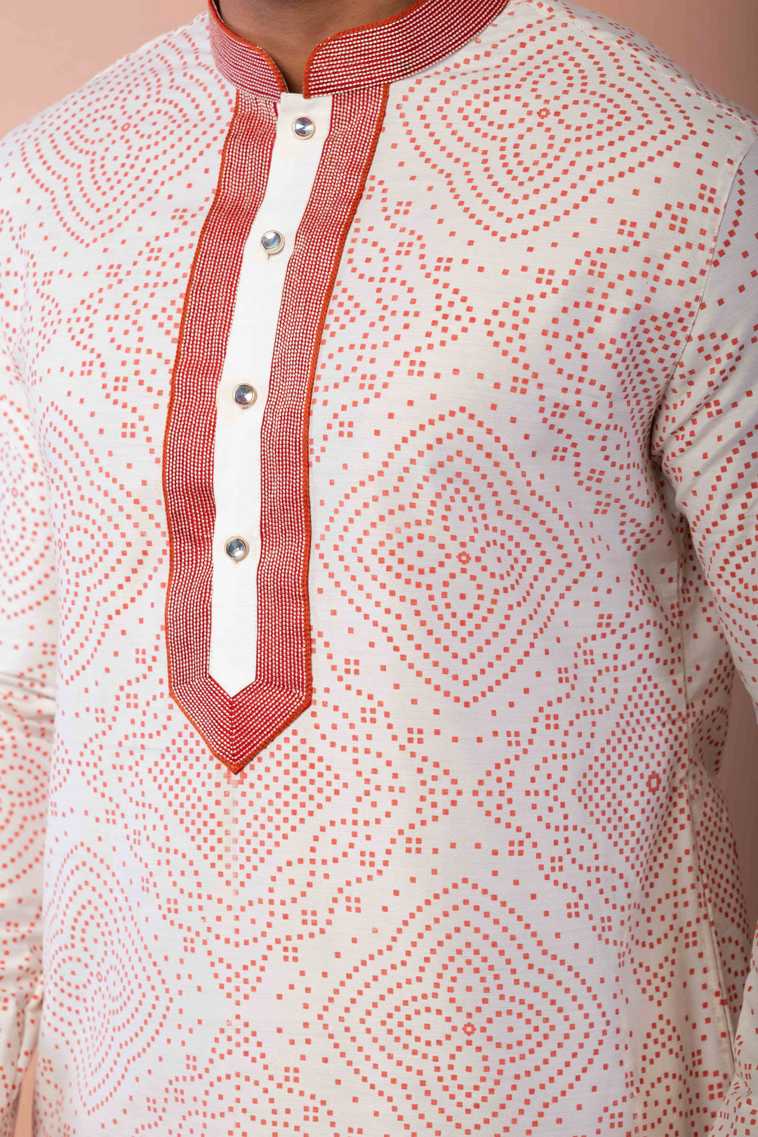 Prakatha White Silk Blend Kurta Pyjama For Men With Embroidered Work | SHOBITAM