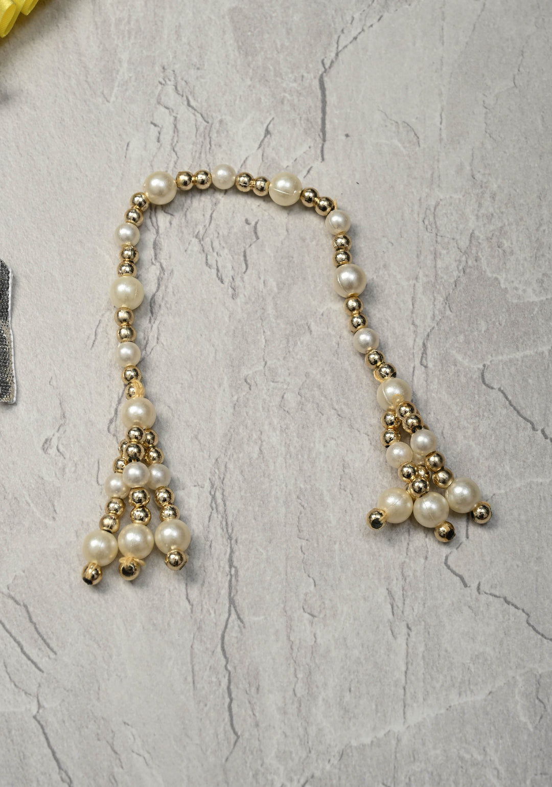 9" Pitambar Laddu Gopal Dress Set with Kundan Flower Motifs and Gemstone Embellishments