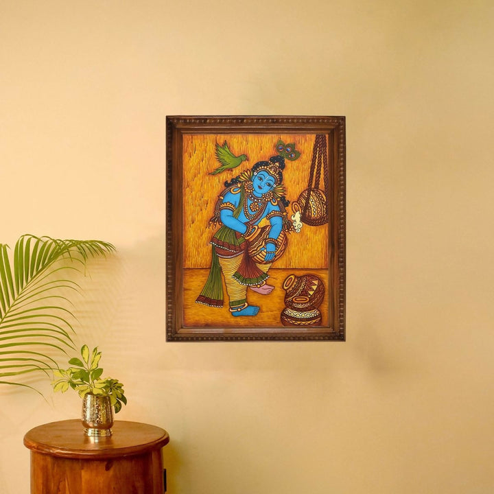 MURAL PAINTING BUTTER KRISHNA 26*20 | SHOBITAM