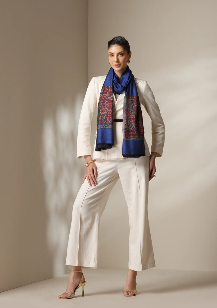 Midnight Majesty Fine Wool Stole | SHOBITAM
