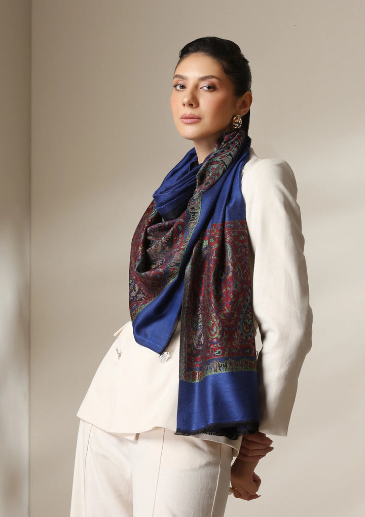 Midnight Majesty Fine Wool Stole | SHOBITAM