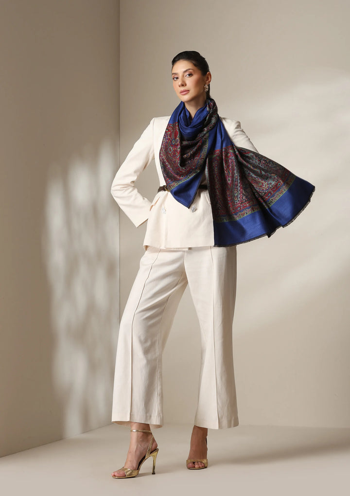 Midnight Majesty Fine Wool Stole | SHOBITAM