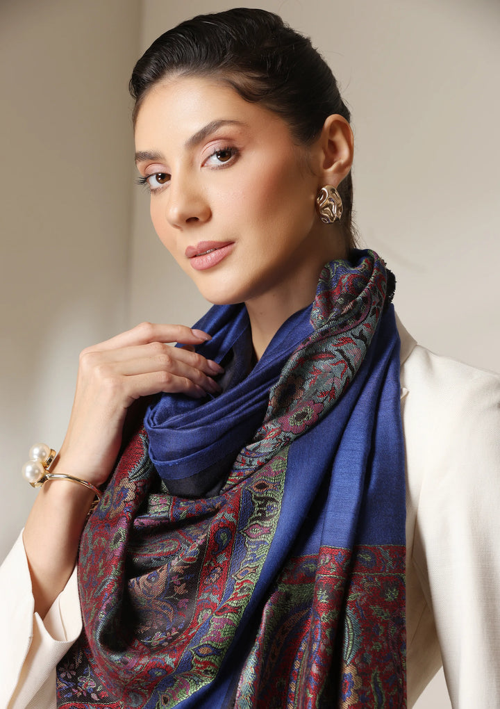 Midnight Majesty Fine Wool Stole | SHOBITAM