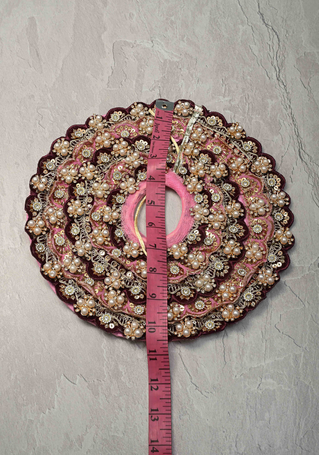 10" Plum Laddu Gopal Dress Set with Sequins-Stone and Pearl Embellishments (Crown, Garland)