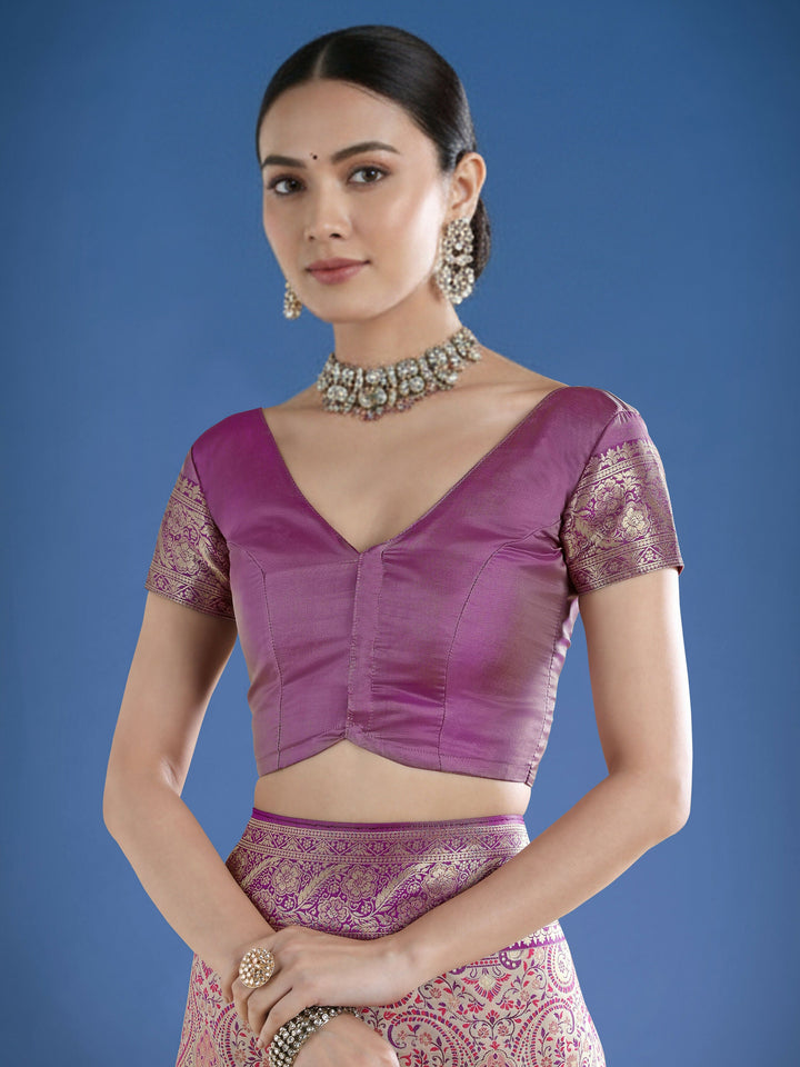 Beige Banarasi Semi Silk Saree With Traditional Paisley Weaves | SHOBITAM