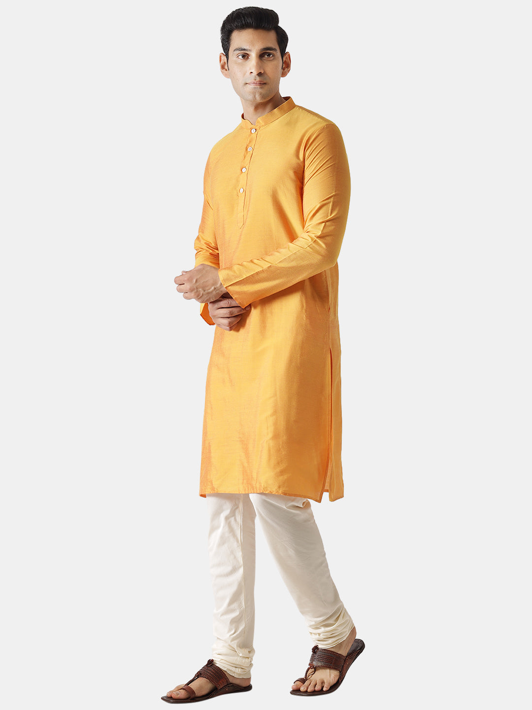 Golden Yellow Kurta Churidar Set | SHOBITAM
