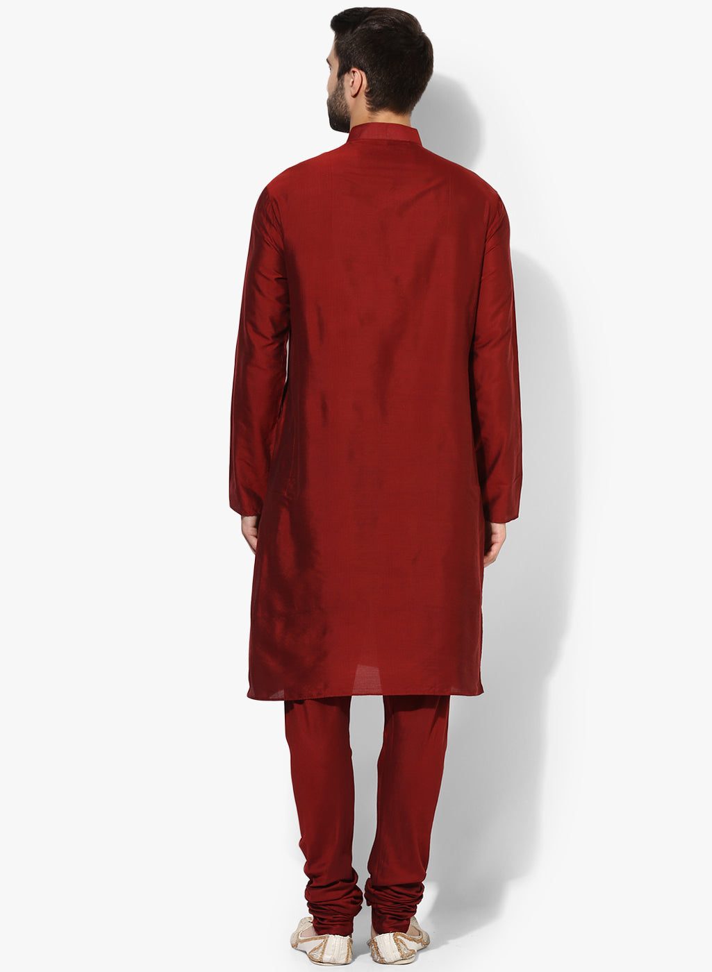 Maroon Cotton Blend Kurta Churidar Set | SHOBITAM
