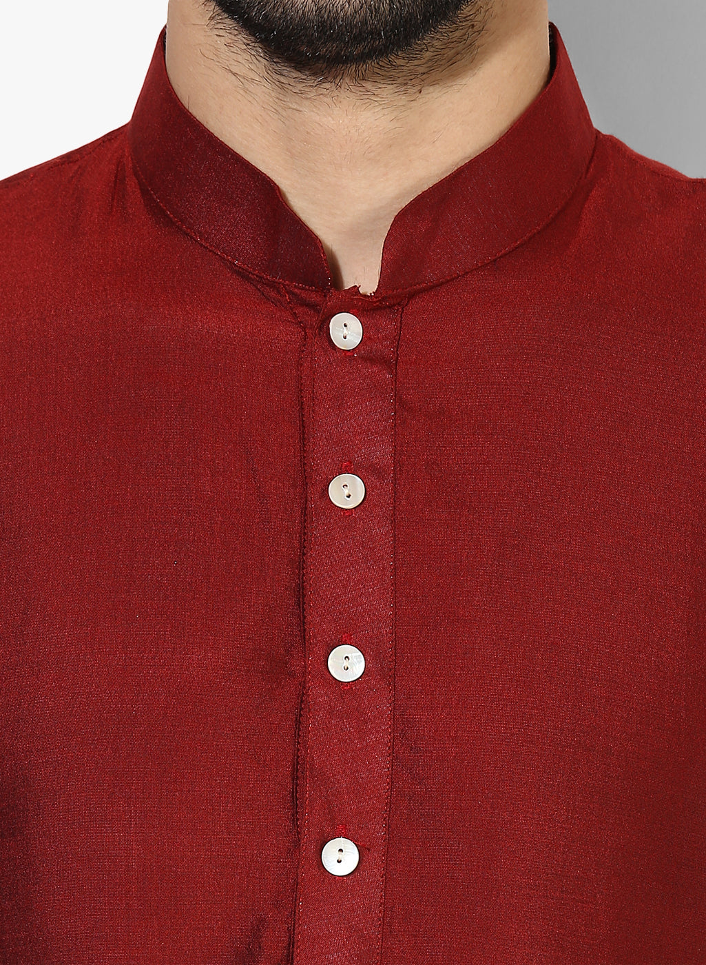 Maroon Cotton Blend Kurta Churidar Set | SHOBITAM