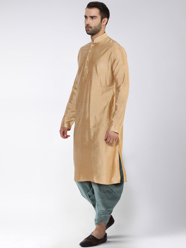 Men Beige Kurta Dhoti Set | SHOBITAM