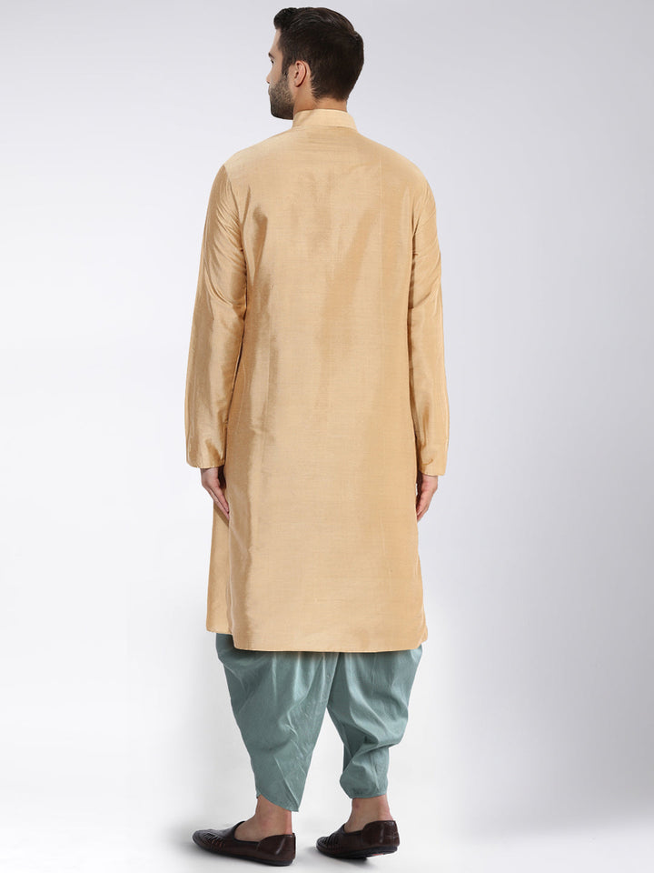 Men Beige Kurta Dhoti Set | SHOBITAM