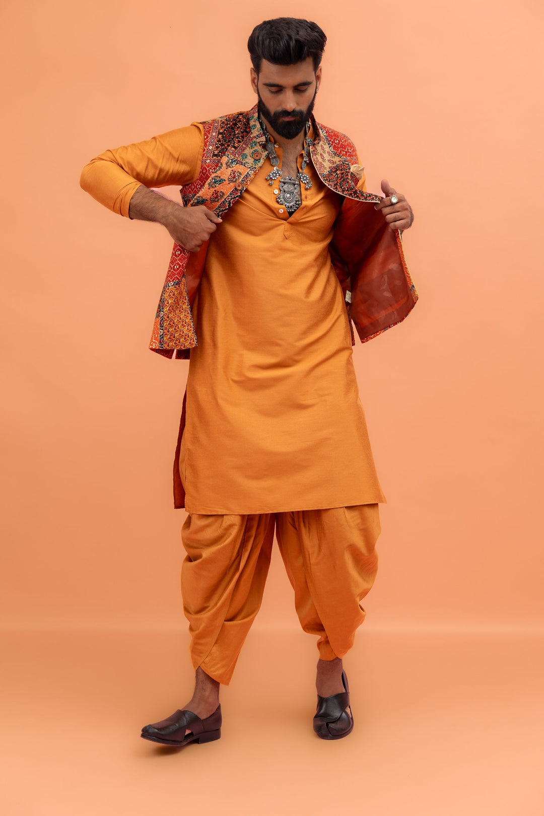 Multicolour Printed Nehru Jacket For Men | SHOBITAM