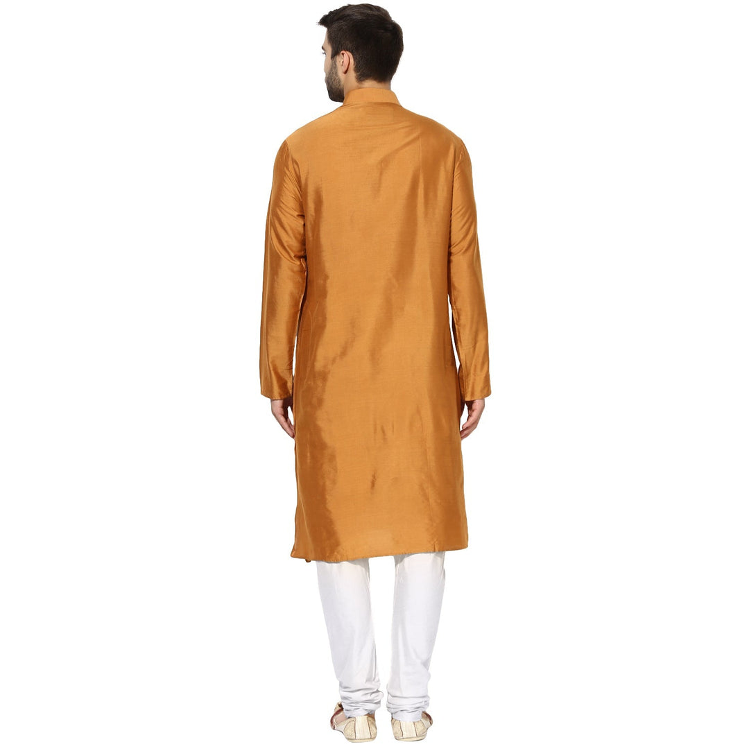 Mustard Blend Kurta with White Churidar | SHOBITAM