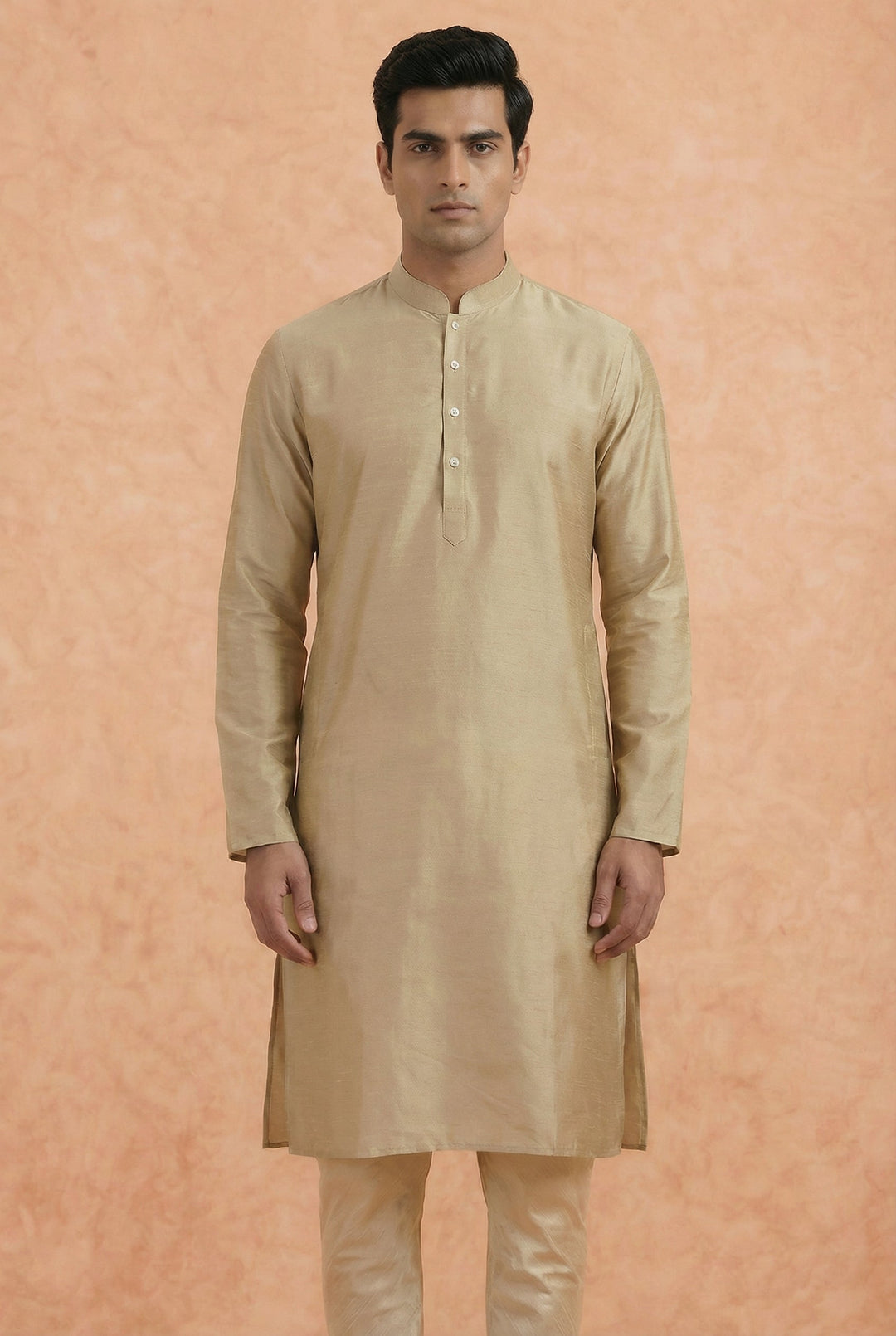 Men Brown Kurta | SHOBITAM