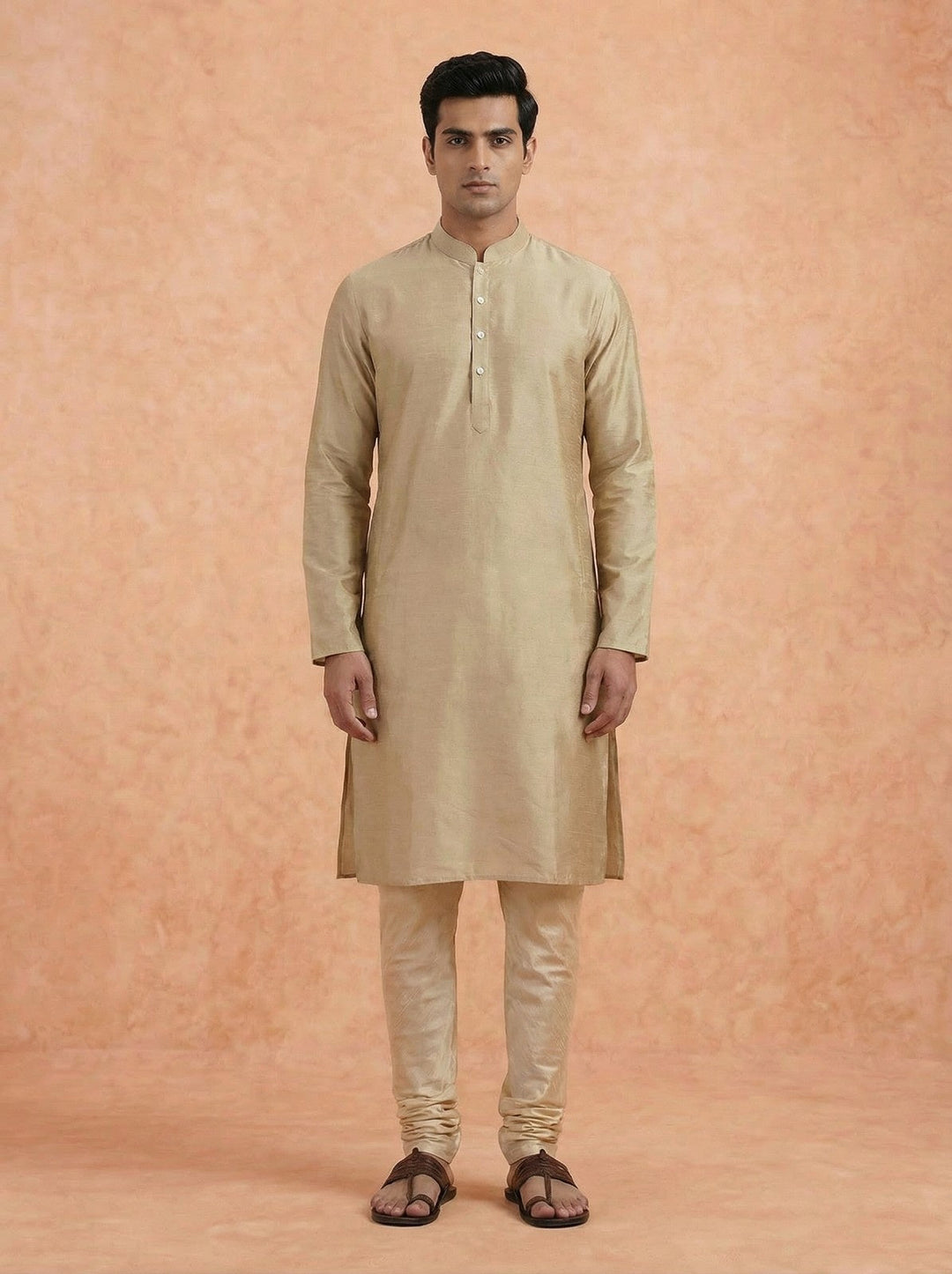 Men Brown Kurta | SHOBITAM