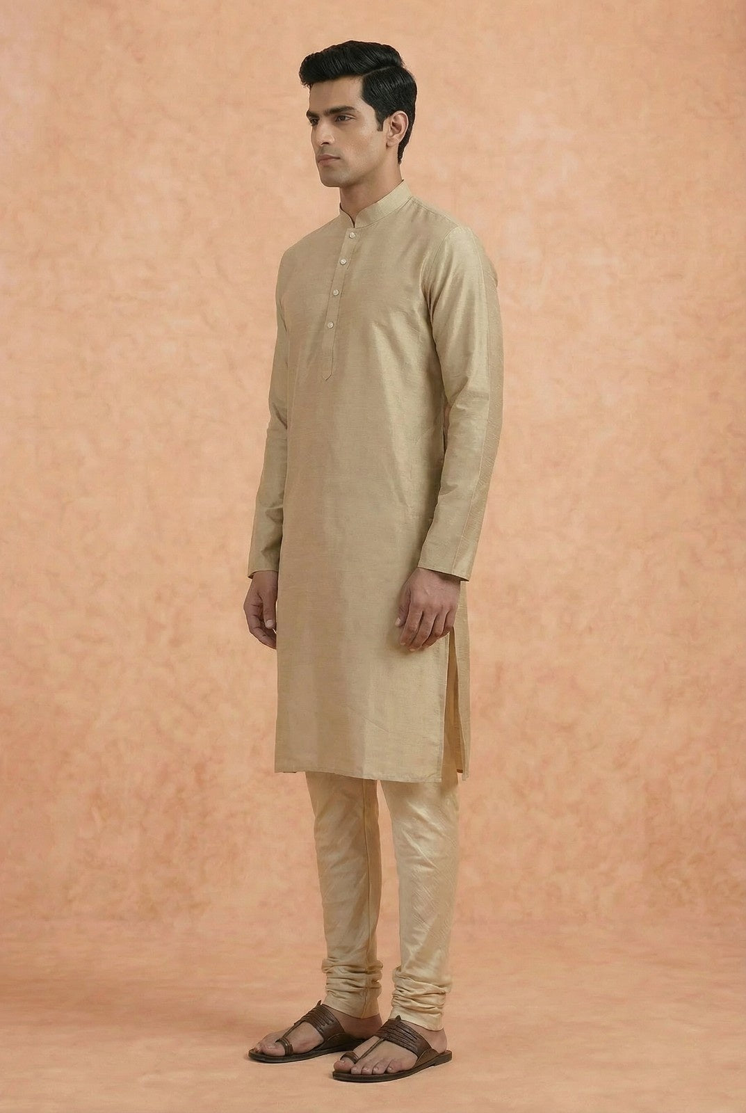 Men Brown Kurta | SHOBITAM