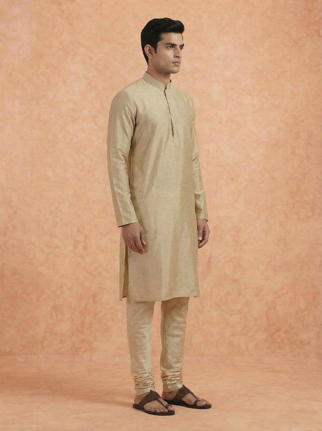 Men Brown Kurta | SHOBITAM