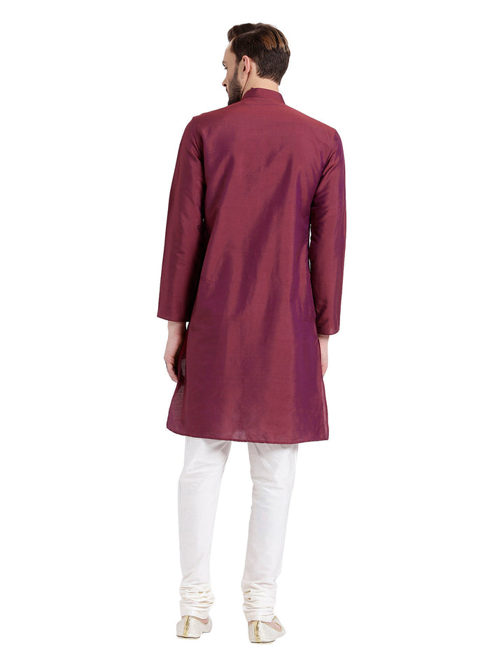 Maroon Solid Kurta Churidar Set | SHOBITAM