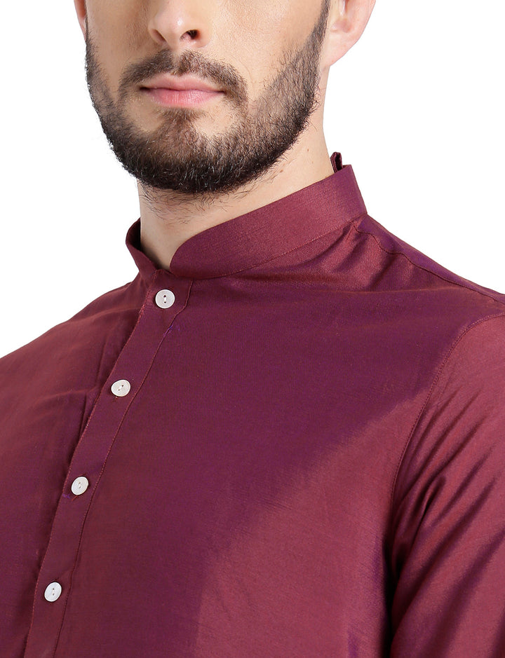 Maroon Solid Kurta Churidar Set | SHOBITAM