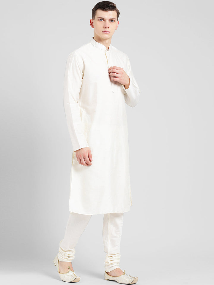 White Cotton Plain Kurta | SHOBITAM