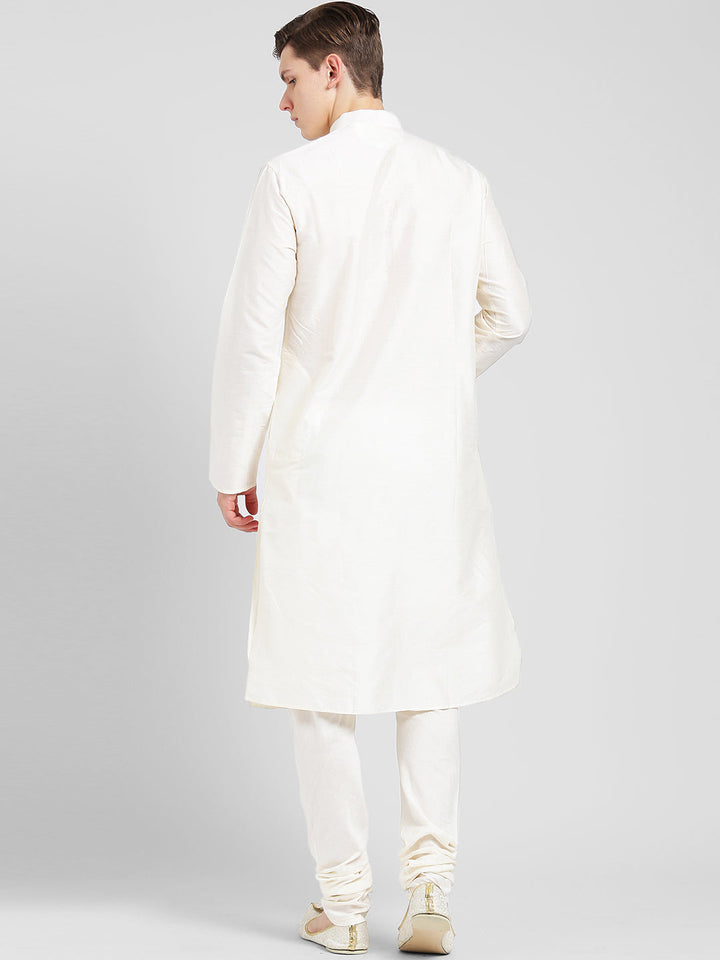 White Cotton Plain Kurta | SHOBITAM
