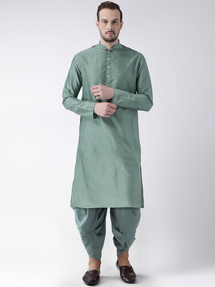 Mint Green Solid Kurta with Dhoti | SHOBITAM