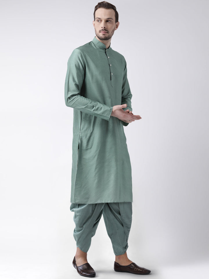 Mint Green Solid Kurta with Dhoti | SHOBITAM