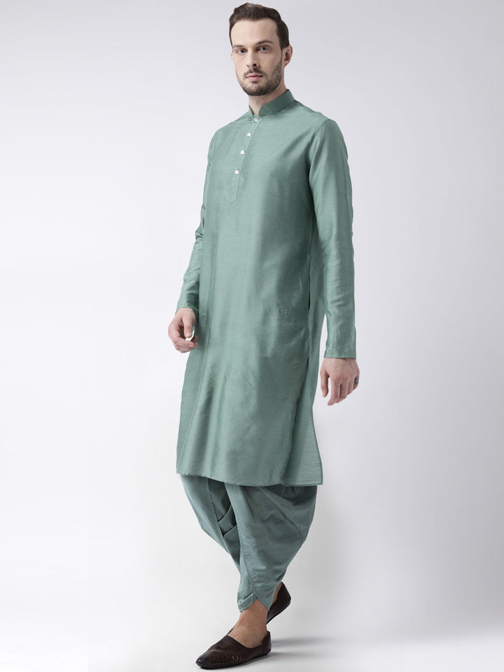 Mint Green Solid Kurta with Dhoti | SHOBITAM