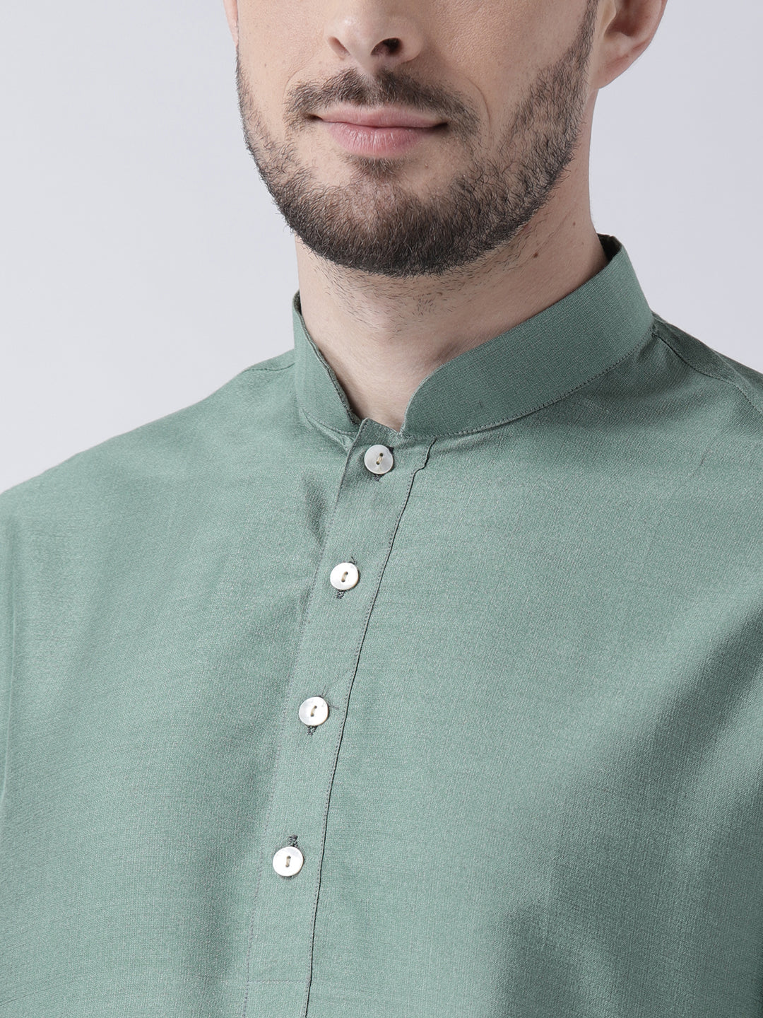 Mint Green Solid Kurta with Dhoti | SHOBITAM