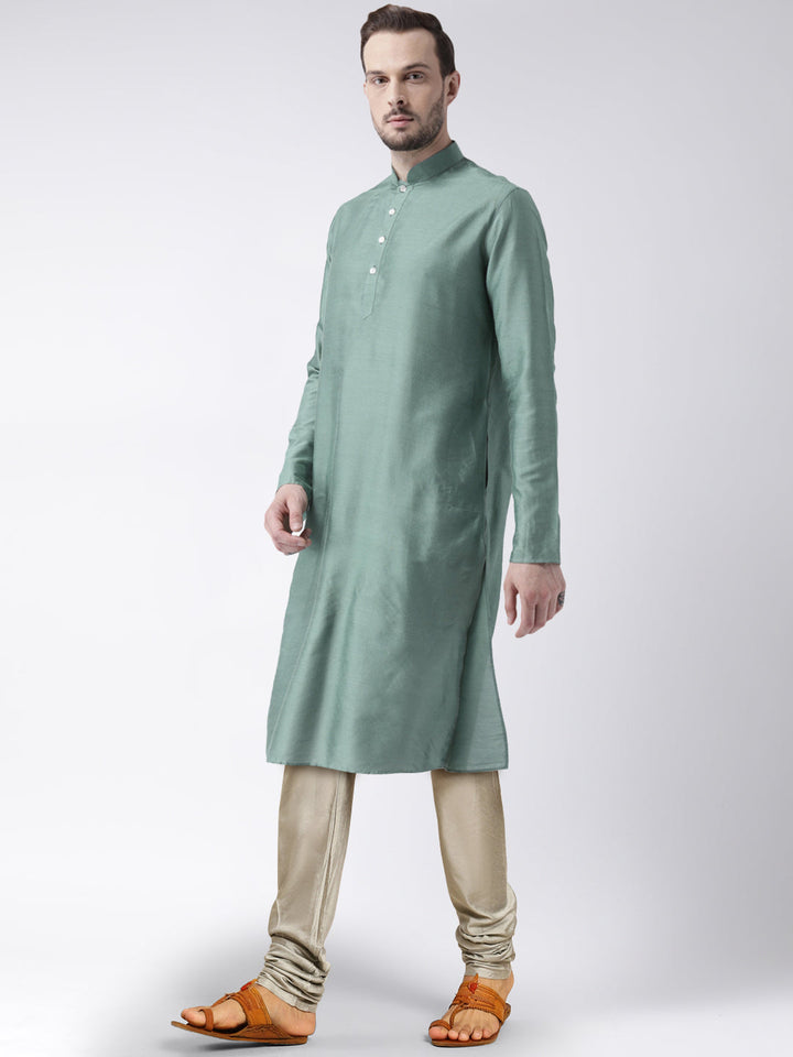 Men's Olive Green Kurta | SHOBITAM