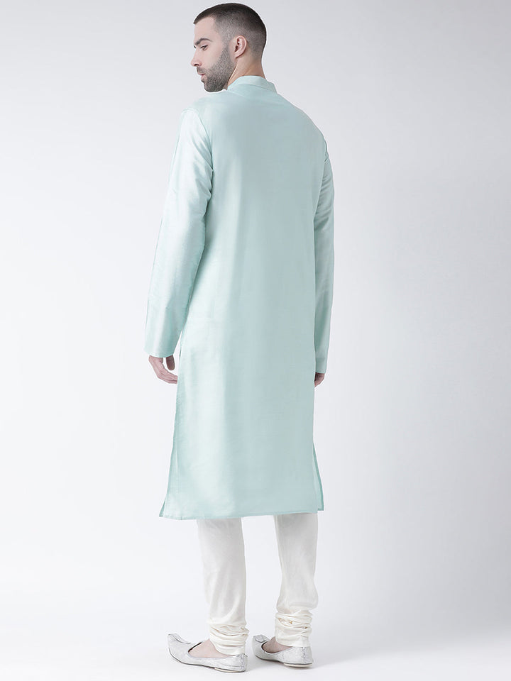 Light Green Silk Blend Solid Kurta Churidar Set | SHOBITAM