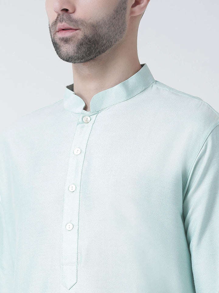 Light Green Silk Blend Solid Kurta Churidar Set | SHOBITAM
