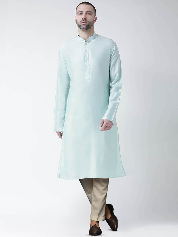 Light Green Silk Blend Solid Kurta Trouser Set | SHOBITAM