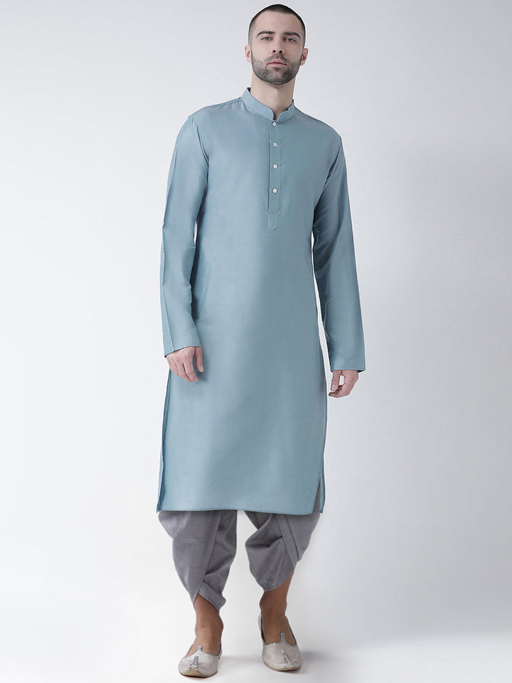Men Blue Kurta Dhoti Set | SHOBITAM