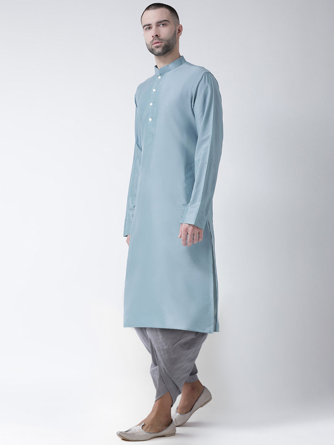 Men Blue Kurta Dhoti Set | SHOBITAM