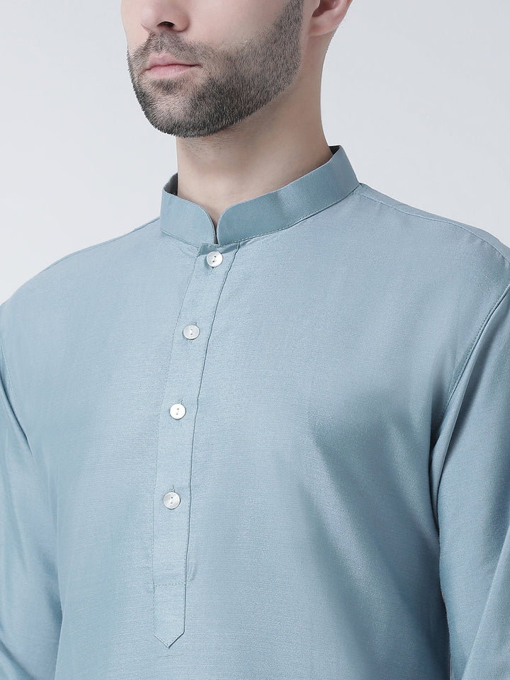 Men Blue Kurta Dhoti Set | SHOBITAM