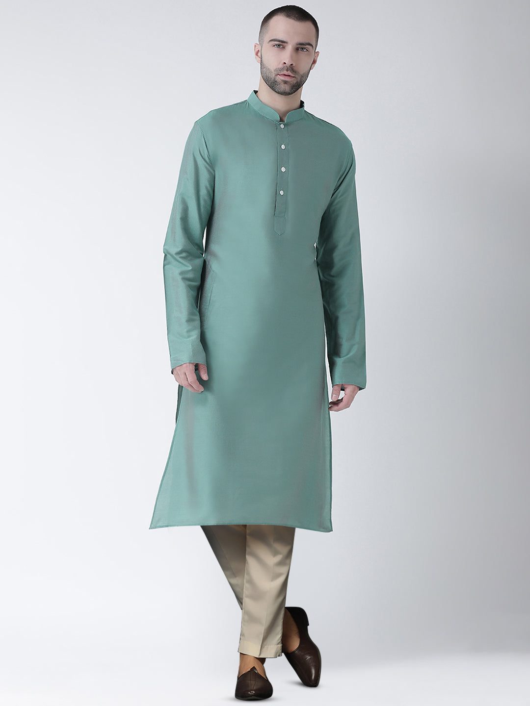 Men's Green Kurta Trousers Set | SHOBITAM