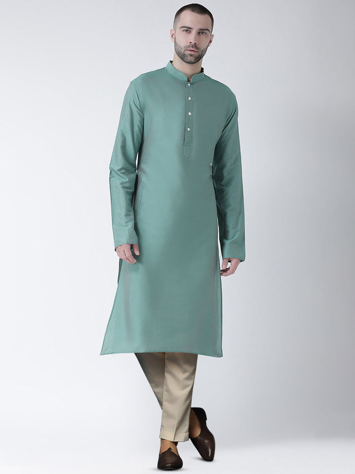 Men's Green Kurta Trousers Set | SHOBITAM