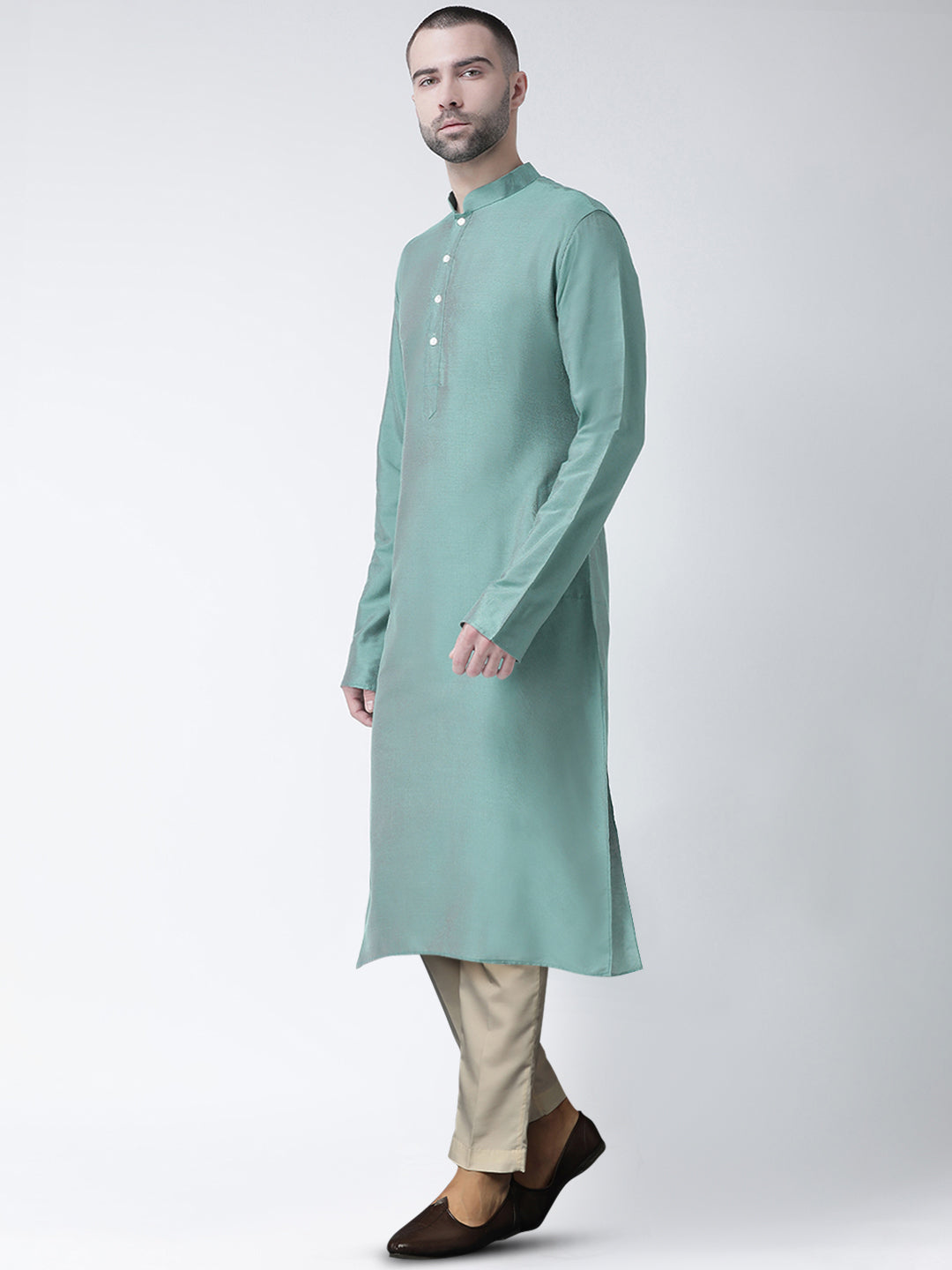 Men's Green Kurta Trousers Set | SHOBITAM