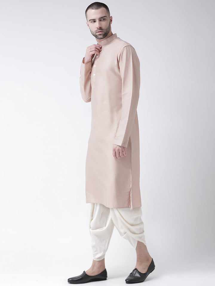 Men Beige Kurta Dhoti Set | SHOBITAM