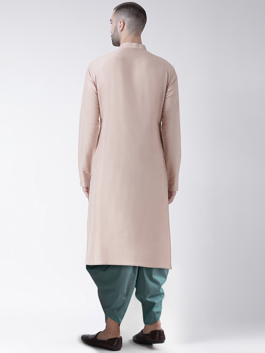 Men Beige Kurta Dhoti Set | SHOBITAM