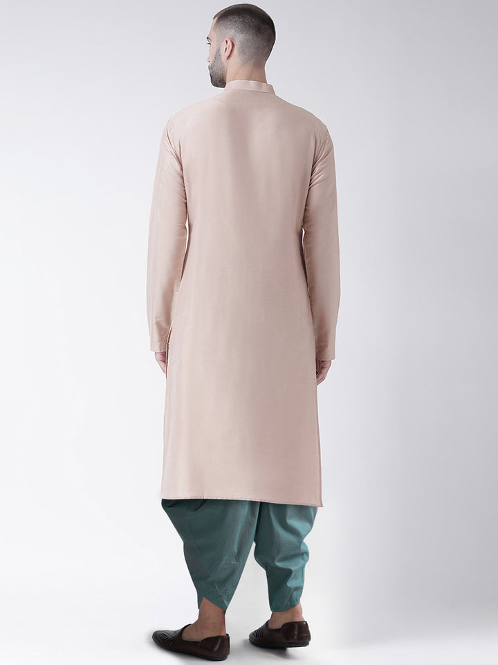 Men Beige Kurta Dhoti Set | SHOBITAM