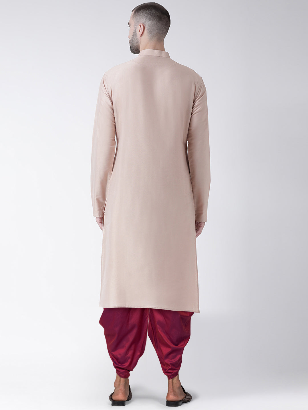 Men Beige Kurta Dhoti Set | SHOBITAM