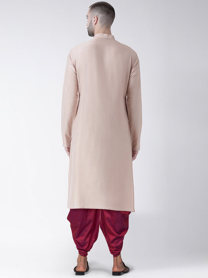 Men Beige Kurta Dhoti Set | SHOBITAM