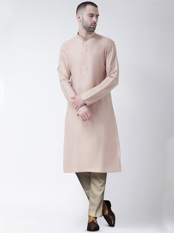 Men's Nude Kurta Trousers Set | SHOBITAM