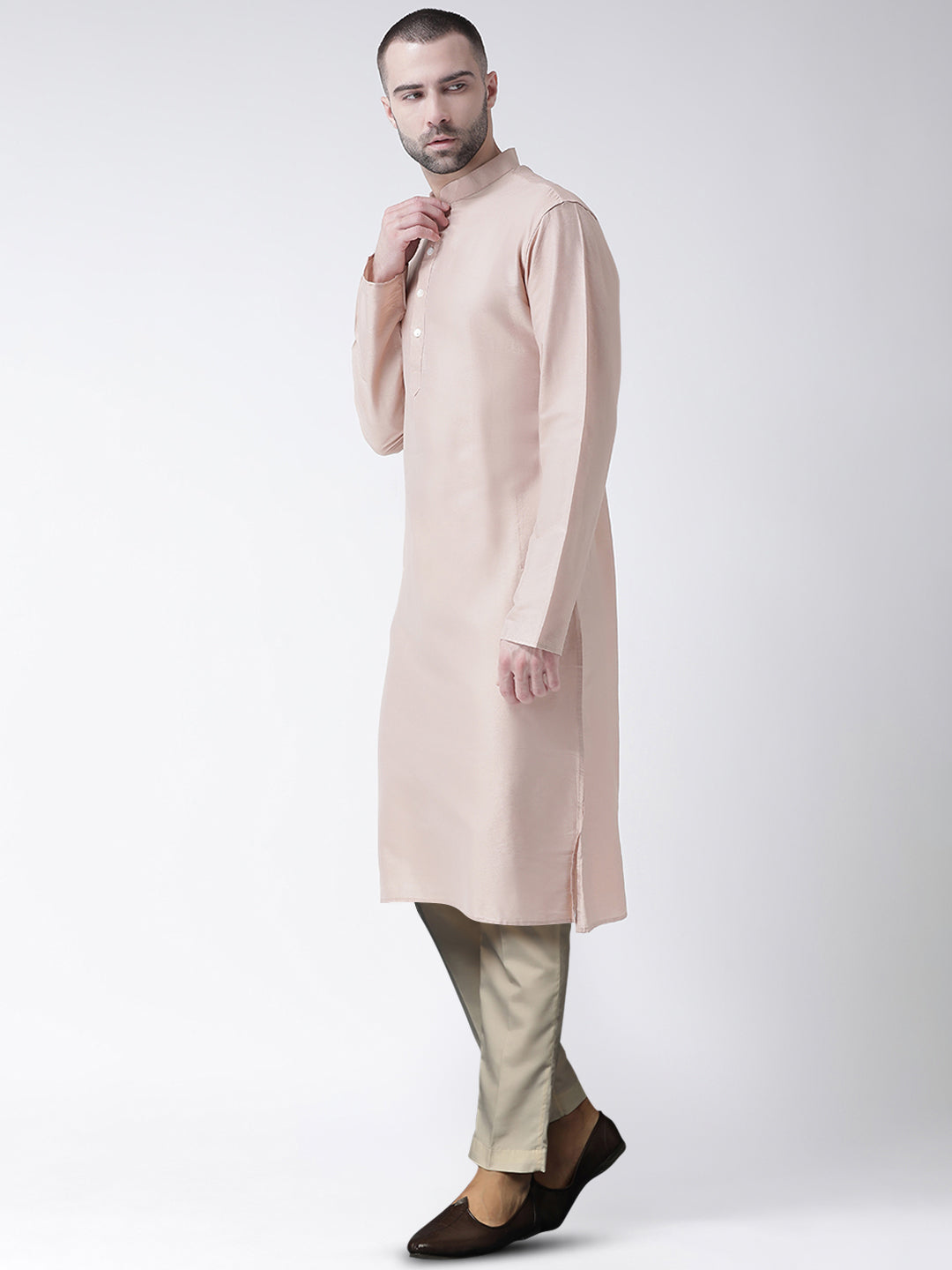Men's Nude Kurta Trousers Set | SHOBITAM