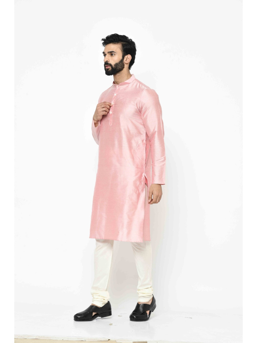 Men's Light Pink Kurta | SHOBITAM